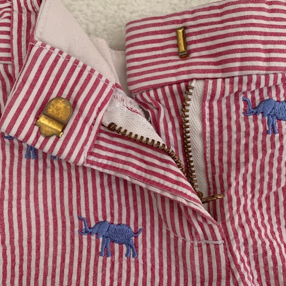 J.Crew Girls Red and White Shorts w/Blue Elephants - Picture 5 of 7